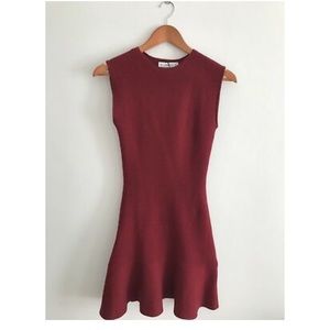 Zara Knit Burgundy Sleeveless Dress